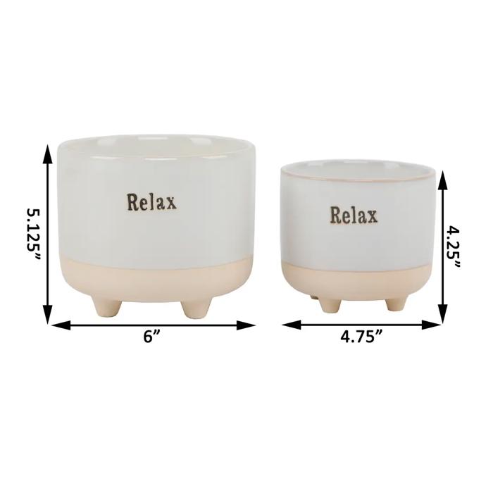 Set of 2 Relax Footed Planters