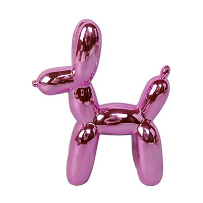 11"H Ceramic Balloon Dog Metallic Pink