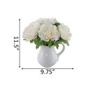  11.5" White Peony in Water Pot 