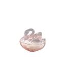  5.38"L Glass Swan Candle w/Lid (4.5 oz) - Frosted Peony