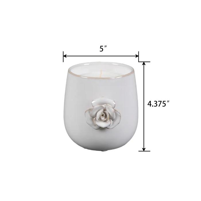 5" Ceramic Flower Candle - Magnolia Bloom 20 oz