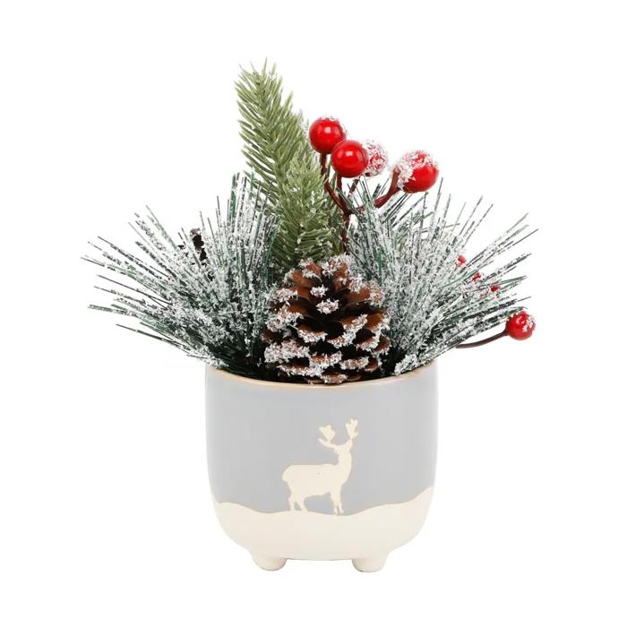 8" Mini Deer Ceramic Planter