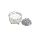  4.5” Clear Cut Glass Lidded Candle – Peony Garden 