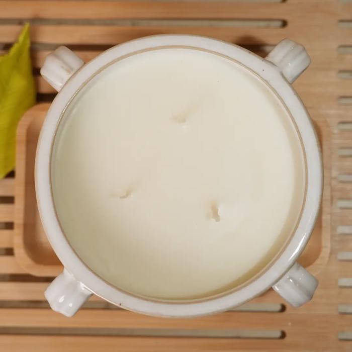 Stoneware Bowl Candle with Handles - Santal