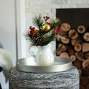  14" XMAS Mix in Ceramic Watering Pot 