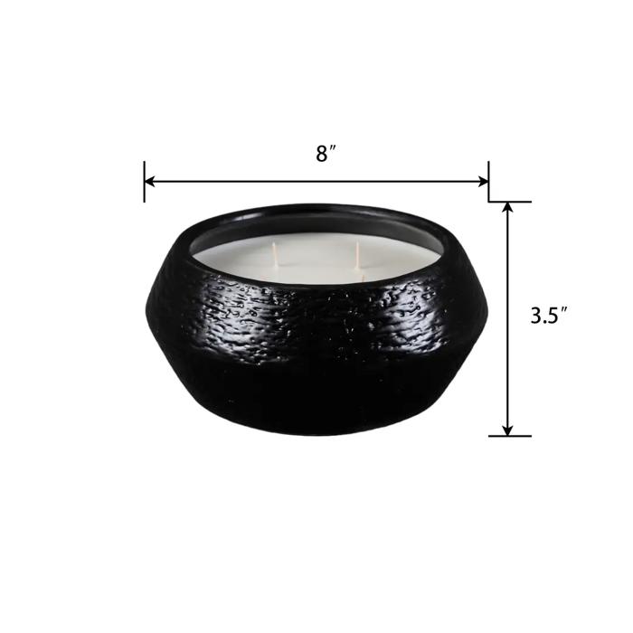 Black Textured Bowl Candle - Santal 