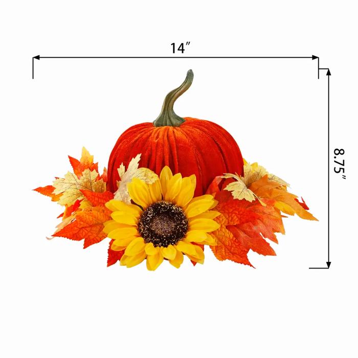 Velvet Pumpkin with Sunflower Ring