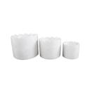  Set of 3 Scallop Wild Flower Ceramic Pots
