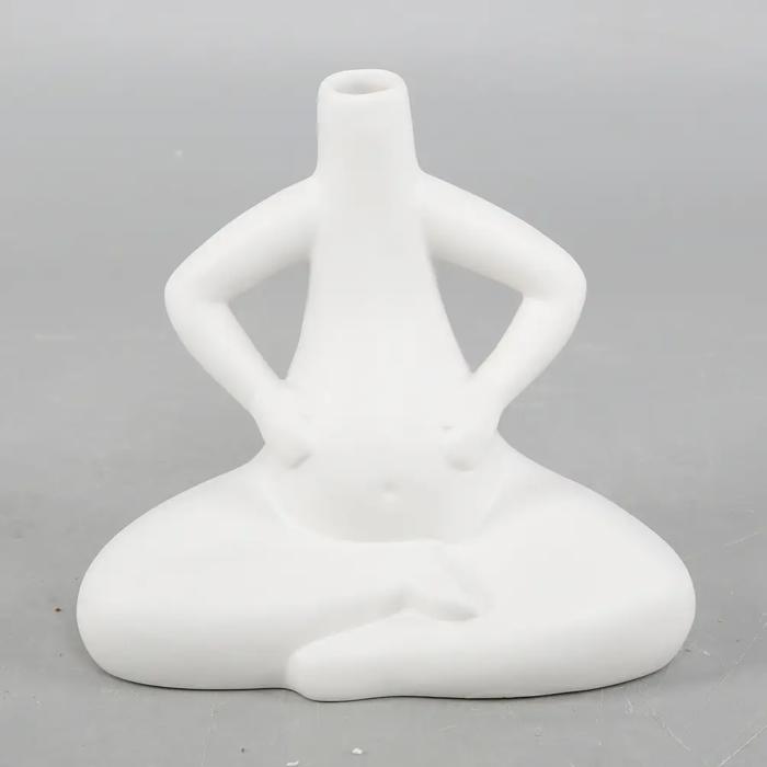 7.25"H Yoga Lady Ceramic Vase