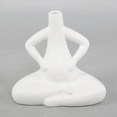 7.25"H Yoga Lady Ceramic Vase
