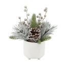  9" Xmas Mix in 5" Joy   Wreath Ceramic Planter 