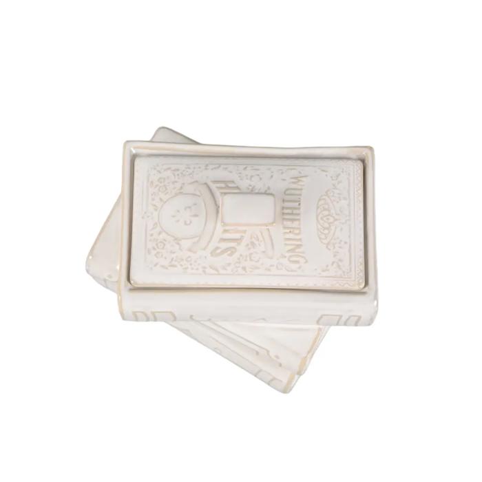 Ceramic Stacked Book Storage Box with Lid - Fresh Air