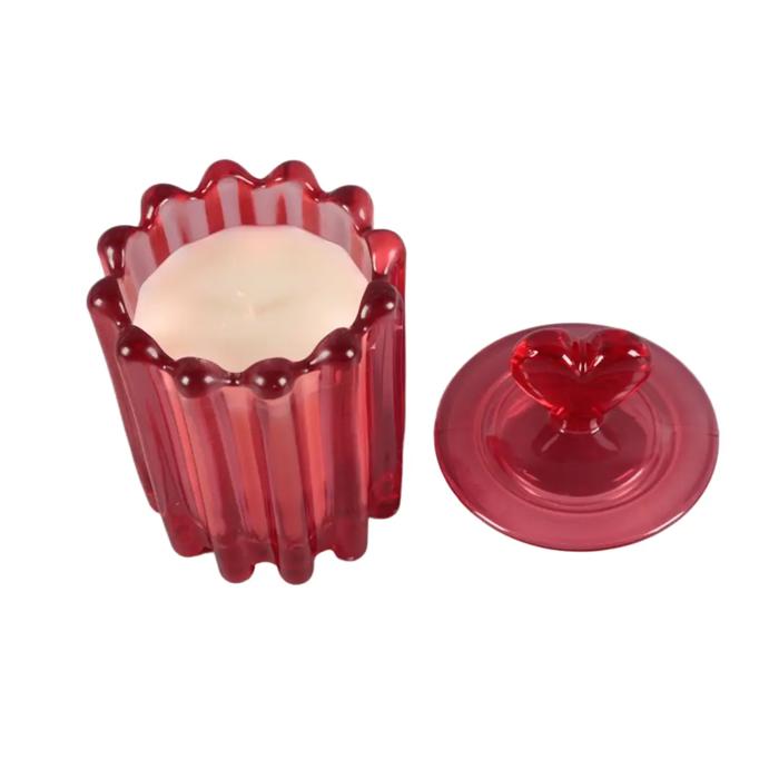 6.5"H Glass Candle w/Lid (9.2 oz) - Fresh Blooms