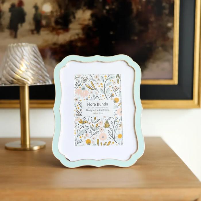 4x6 Vintage Blue Rectangle Zinc Alloy Frame