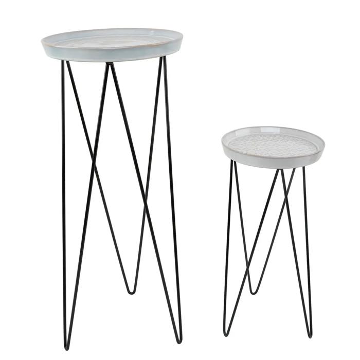 25" & 17" Mayan Ceramic Plant Stan