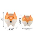  Set of 2 Fox Ceramic Planters