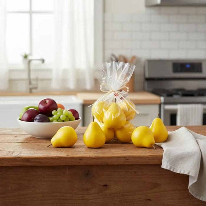 Artificial 8 PCs Pear in Bag (YL)