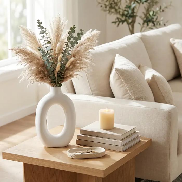 8" Circular Ceramic Vase