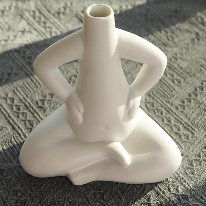 7.25"H Yoga Lady Ceramic Vase