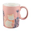  18 OZ Cat Motif Pink Ceramic Mug  