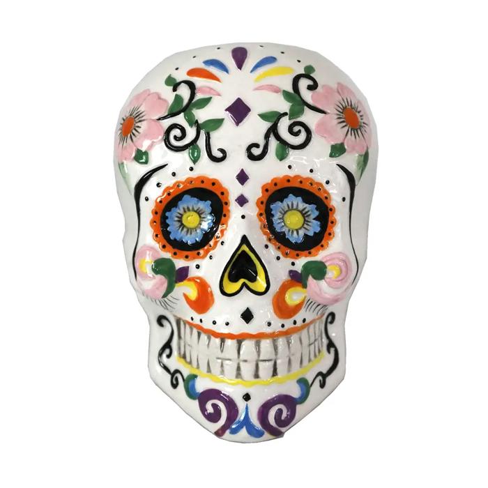 7" DOD Colorful Skull Planter