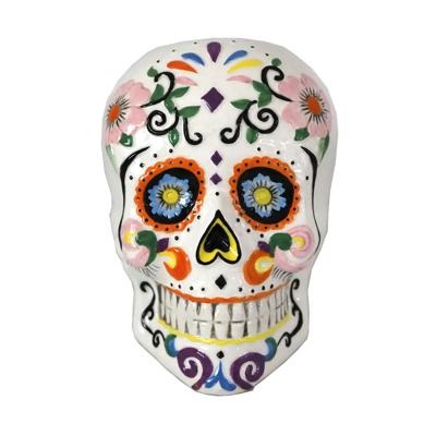 7" DOD Colorful Skull Planter
