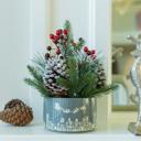  Xmas Mix in 5" Gray Cityscape Planter