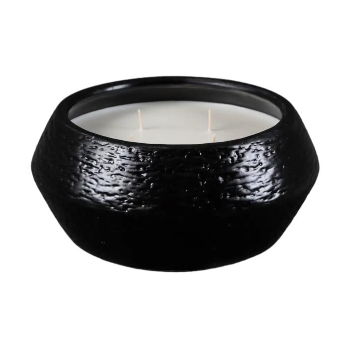 Black Textured Bowl Candle - Santal 