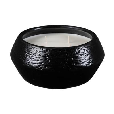 Black Textured Bowl Candle - Santal 