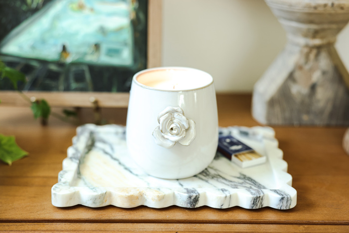 5" Ceramic Flower Candle - Magnolia Bloom 20 oz