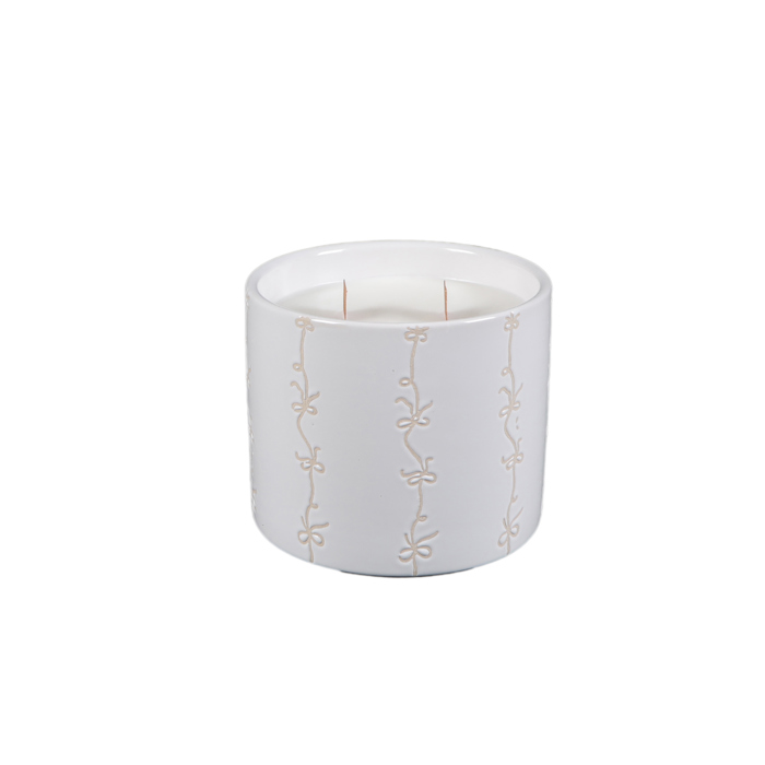 5.13" Ceramic WW Ribbon Candle  (18.5oz)