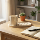  10" Ceramic Tray with Pencil Holder