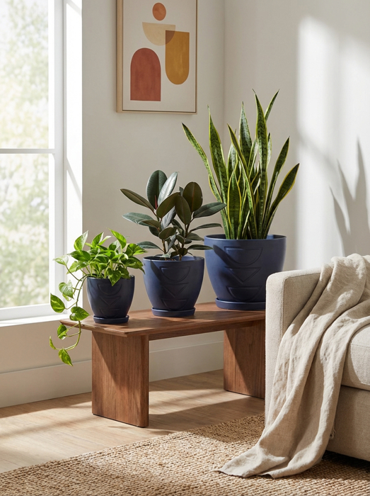 Set of 3 Hamburg Planters w/ Saucer 