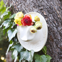 Ivory 8" Ceramic Western Hat Hanging Vase