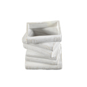  Ivory Ceramic Stacked Books Vase