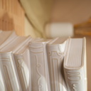  Ivory Ceramic Stacked Books Vase