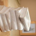  Ivory Ceramic Stacked Books Vase