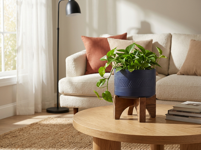 7" Mountain Ceramic Planter