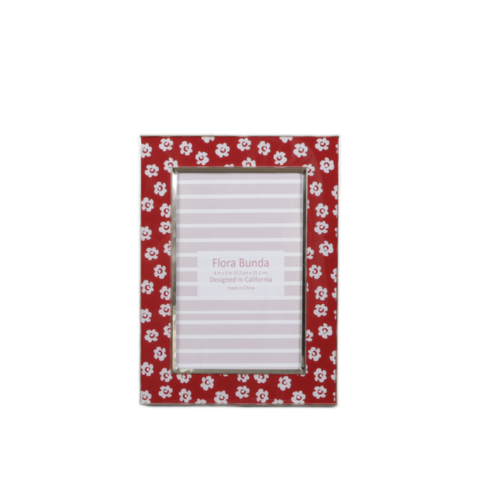 Red Floral Enamel Picture Frame – 4x6