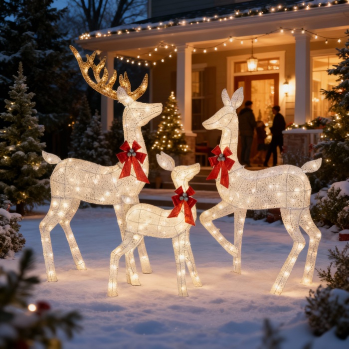 5FT 3-Piece Deer Family Set, 360 LED Lights