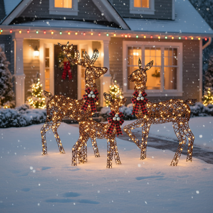 5FT 3-Piece Deer Family Set, 360 LED Lights