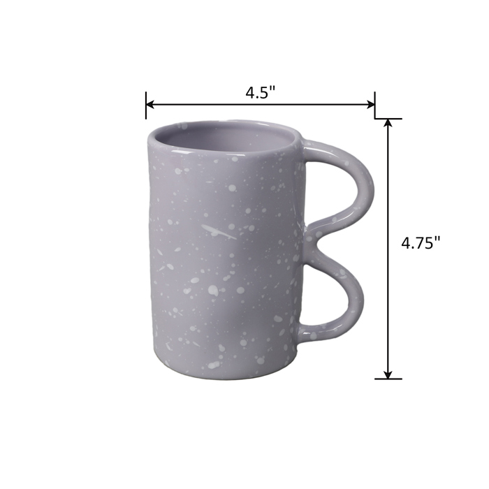 Speckled Lilac Double-Handle Ceramic Mug – 18oz 