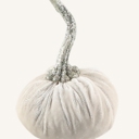White 4.75" Small Velvet Pumpkin