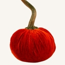  4.75" Small Velvet Pumpkin