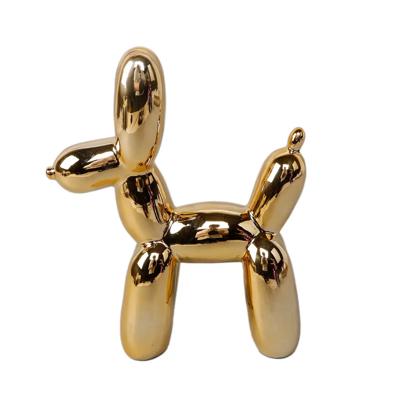 11"H Metallic Gold Ceramic Balloon Dog
