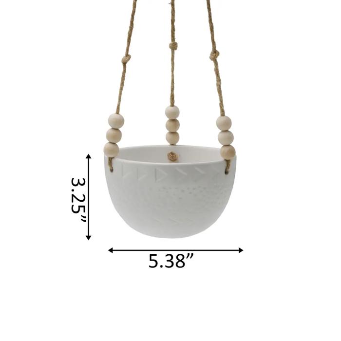 5.4" Caveman Ceramic Hanging Pot