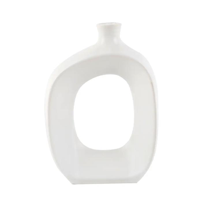 8.5" Modern Open Oval Ceramic Vase