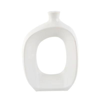 8.5" Modern Open Oval Ceramic Vase