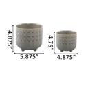   Set of 2 Small Moon Phase Footed Planters