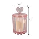  Pink Heart-Lid Glass Candle Jar - Sparkling Champagne
